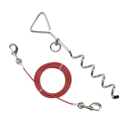 Coastal Pet Titan Spiral Tie Out Stake & Heavy Tie Out Cable Combo 2472